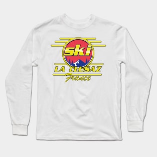 La Clusaz france ski 80s logo Long Sleeve T-Shirt